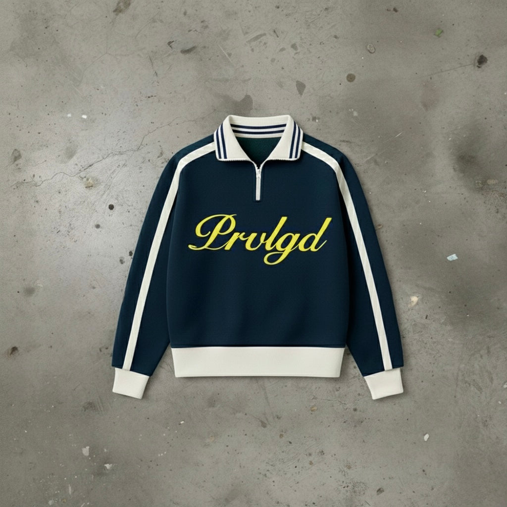 NAVY PRVLGD QUARTER-ZIP