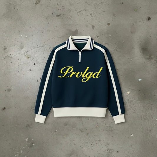 NAVY PRVLGD QUARTER-ZIP