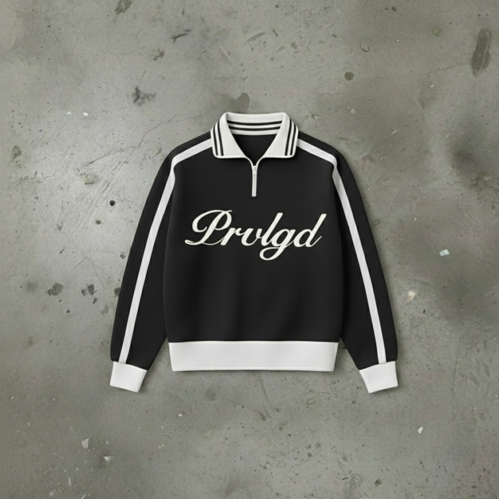 BLACK PRVLGD QUARTER-ZIP