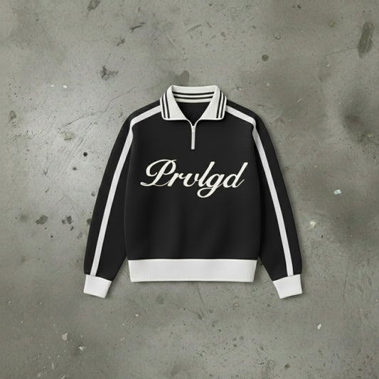 BLACK PRVLGD QUARTER-ZIP